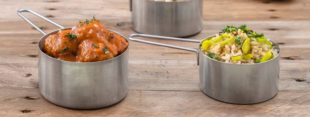 Mini cocotte per tapas in acciaio inox e metallo per antipasti in ambito horeca