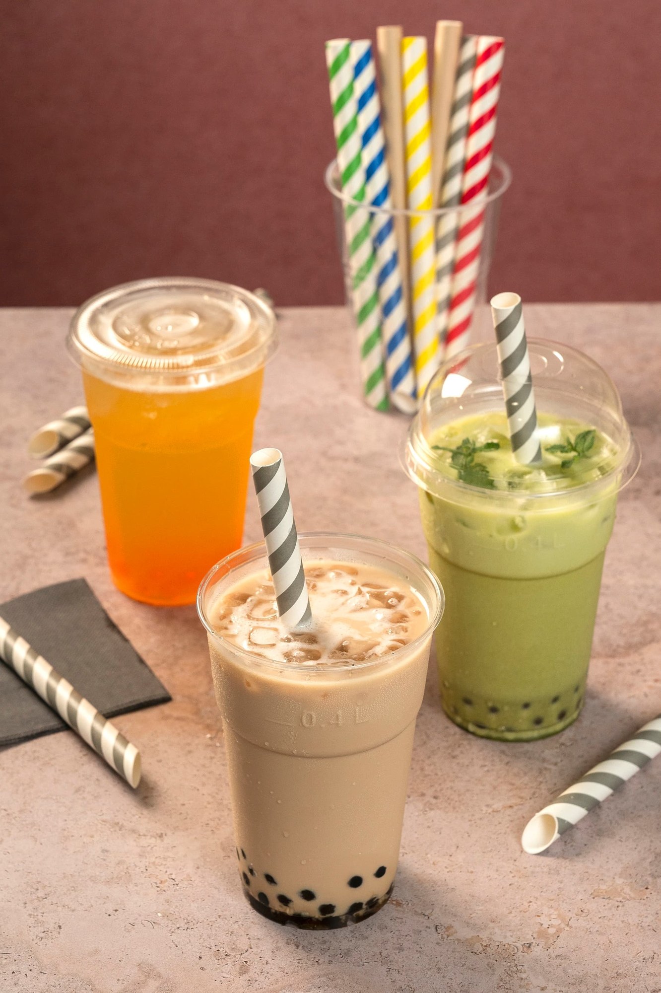 Bicchieri compostabili in PLA per succhi, smoothie e bevande fredde da asporto