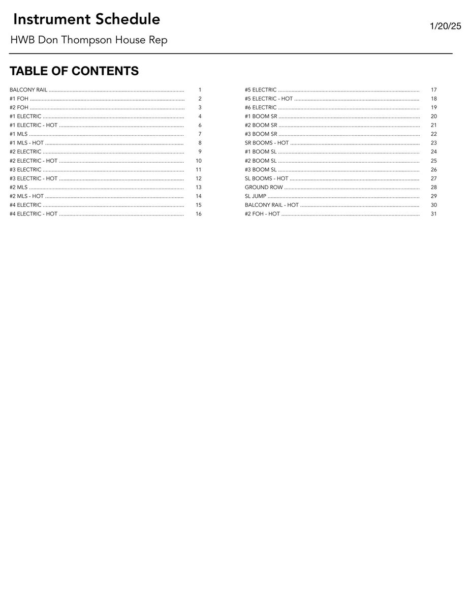 The Don Thompson Theatre Instrument Schedule , preview