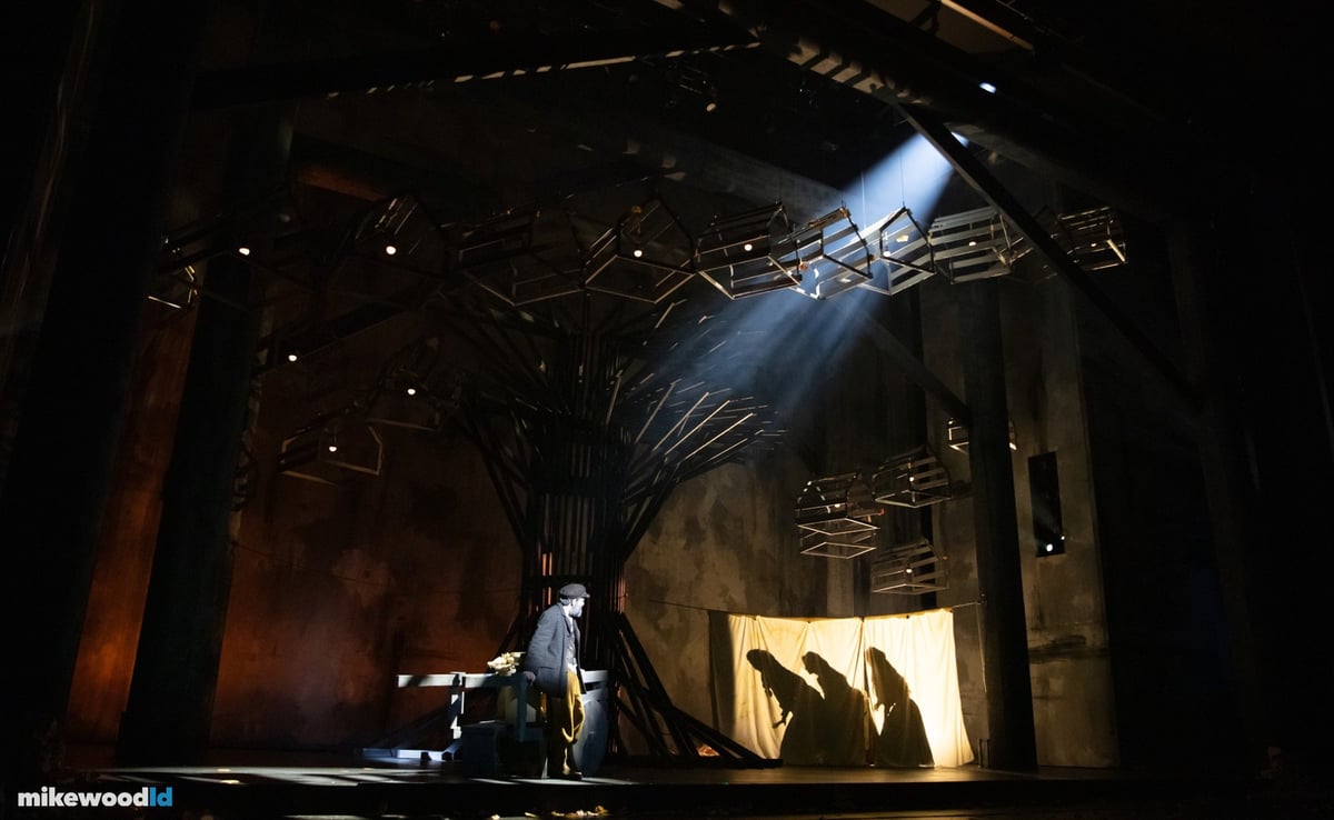 Fiddler on the Roof, moving houses with internal lighting and beams cutting through 40+ feet of trim height onto actors below.