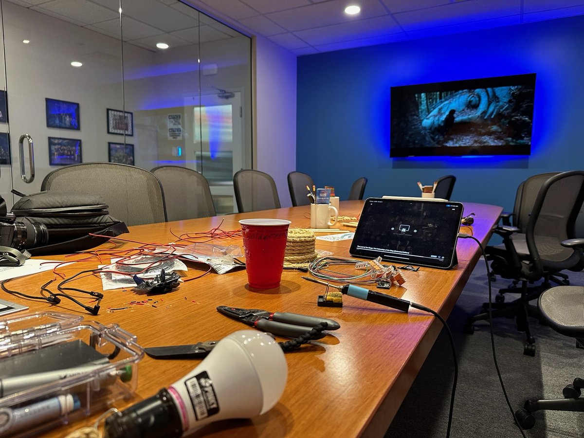 The production office set up for the run.