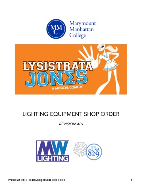 Shop Orders , sample (Lysistrata Jones)