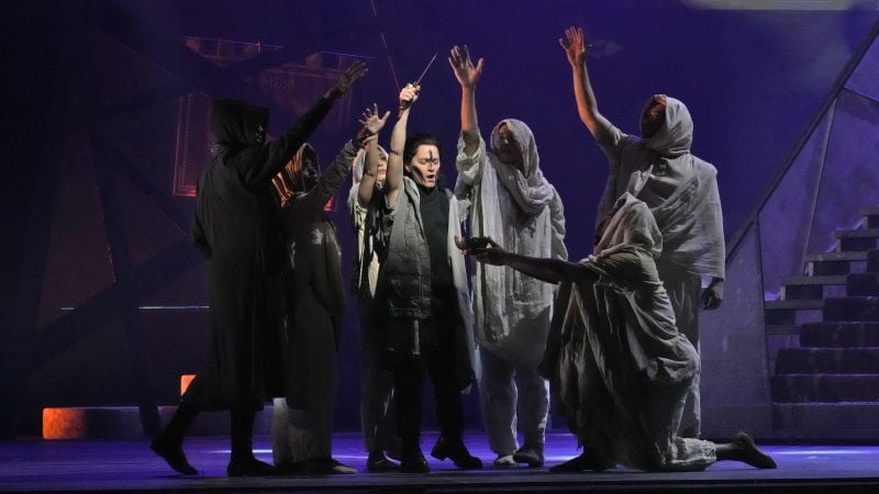 Megan Marino as Sesto Pompeo center stage in The Atlanta Opera Julius Caesar