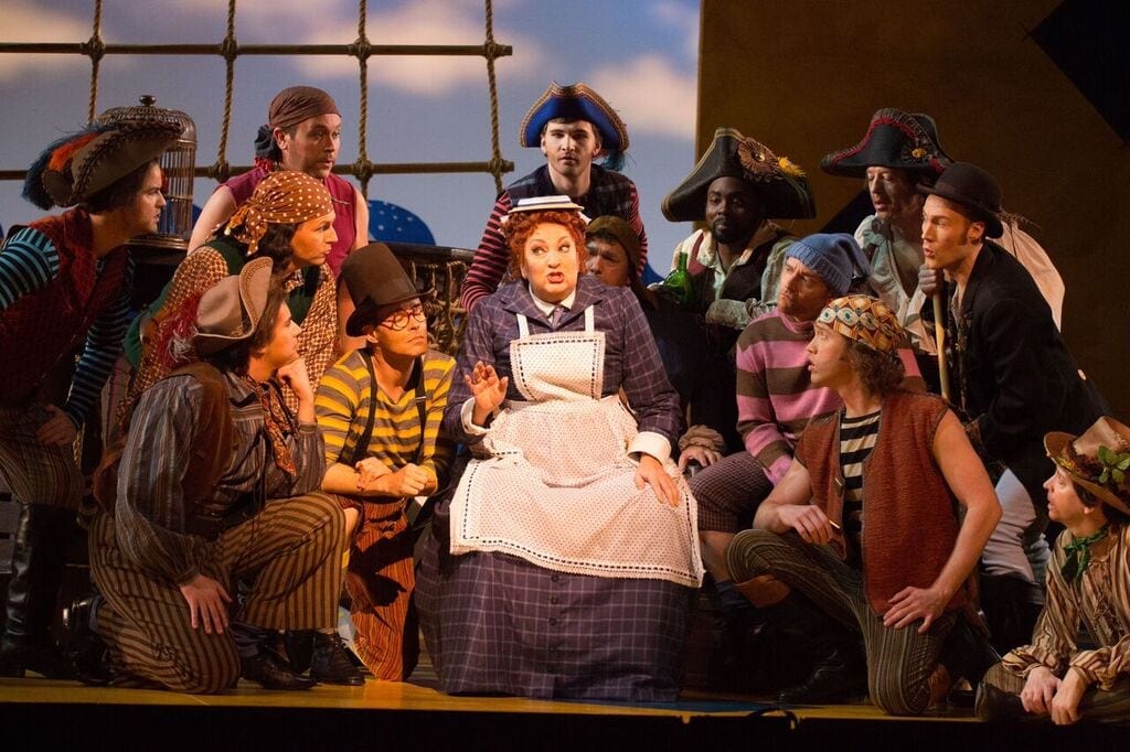 Cast tableau from The Atlanta Opera production of The Pirates of Penzance