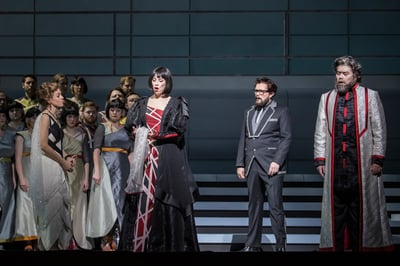 Lauren Snouffer, Catherine Martin, Nils Wanderer, and William Guanbo Su in The Atlanta Opera production of Handel's Semele