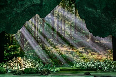 The Atlanta Opera production of Wagner's Siegfried, with projection-driven stagecraft in Tomer Zvulun's staging