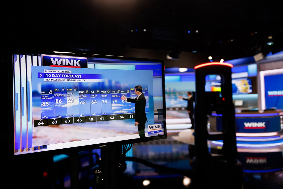 WINK News broadcast set, alternate camera angle