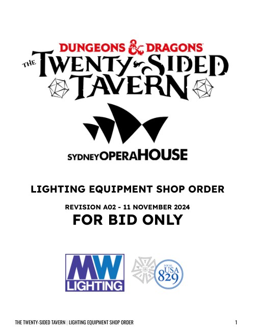 Dungeons & Dragons: The Twenty-Sided Tavern — Sydney Opera House Shop Order