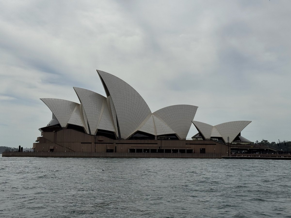 The Sydney Opera House from the water on the way in.