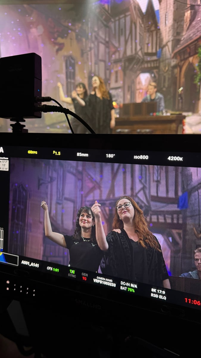 A live camera feed of the performance at the tech table.