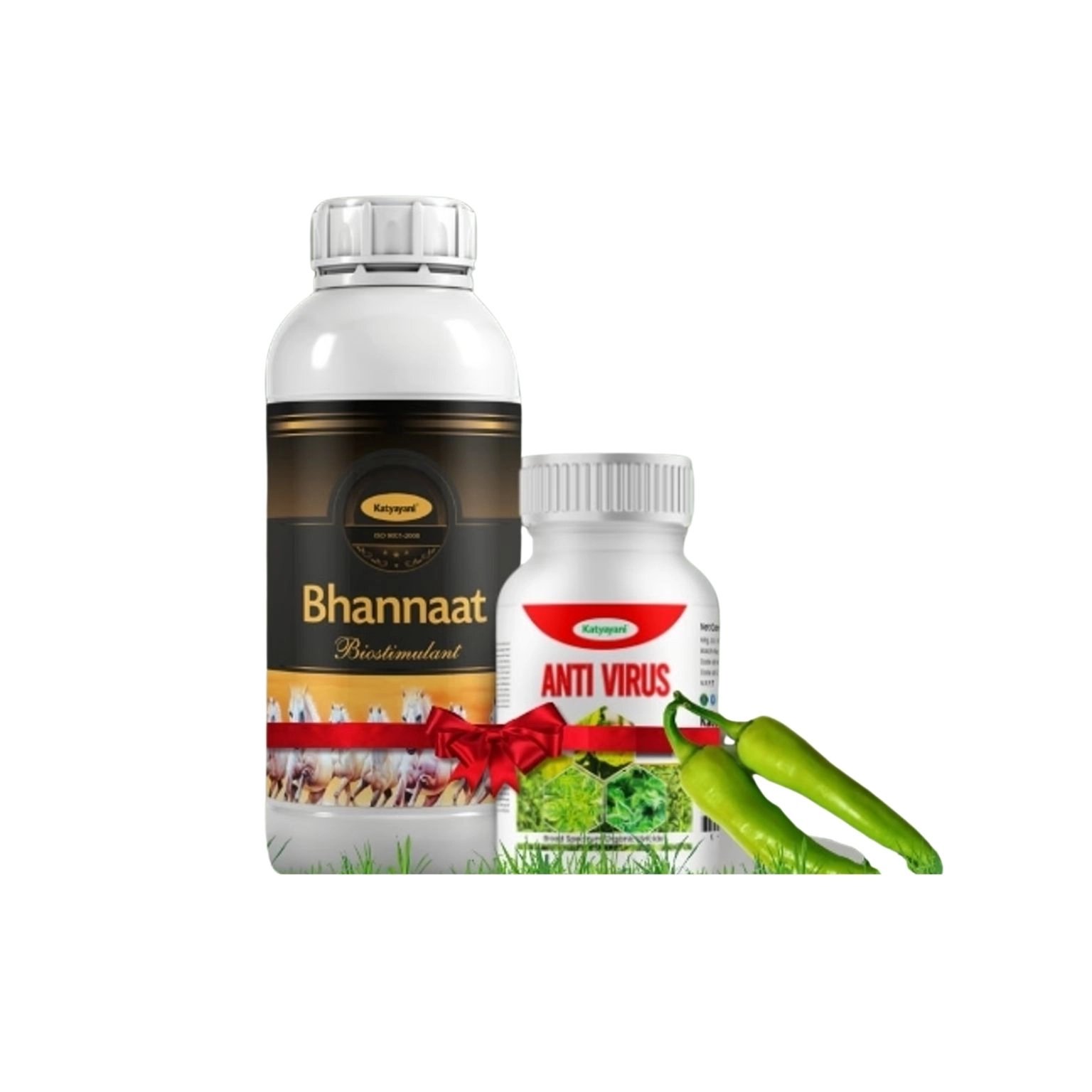 Katyayani Organics Leaf Curl Missile Kit Bhannaat Biostimulant 250 ML + Anti Virus 500 ML