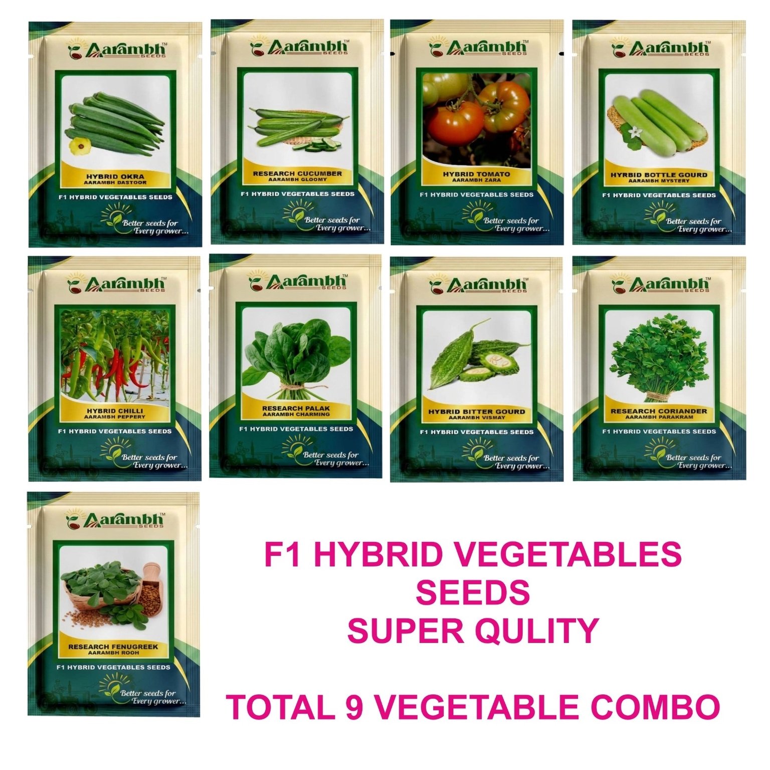 9 Varaties Home Gardening Hybrid Vegetables Seeds