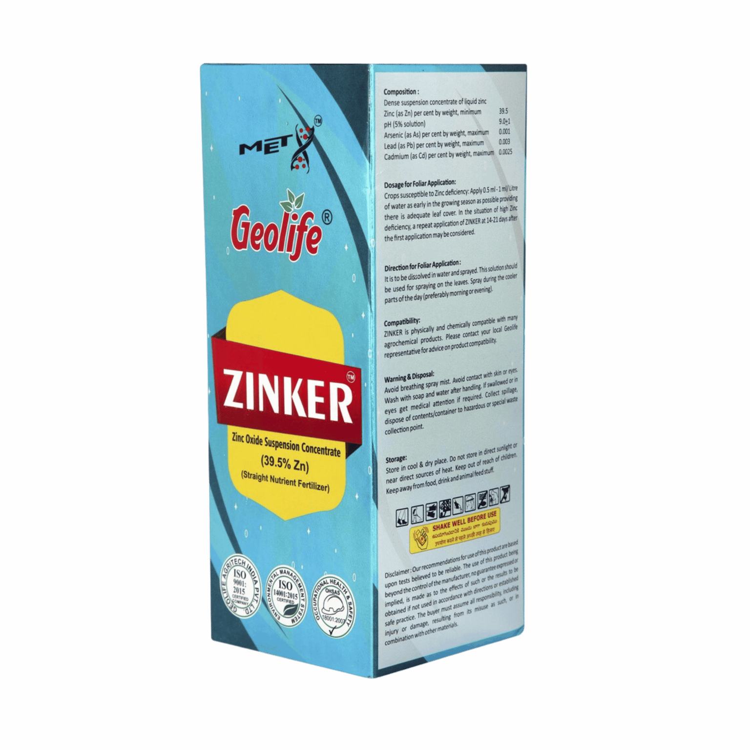 Geolife Zinker  Zinc Oxide Suspension Concentrate