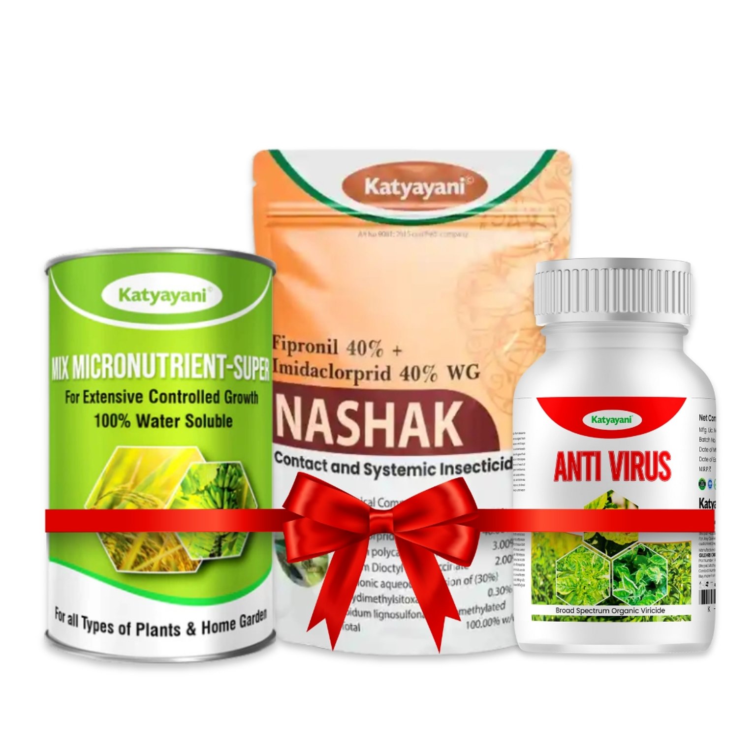 Katyayani Mosaic Virus Combo Kit  Complete Protection & Growth Solution Nashak 100 gm + Mix Micronutrients 100 gm + Antivirus 250 ml x 2