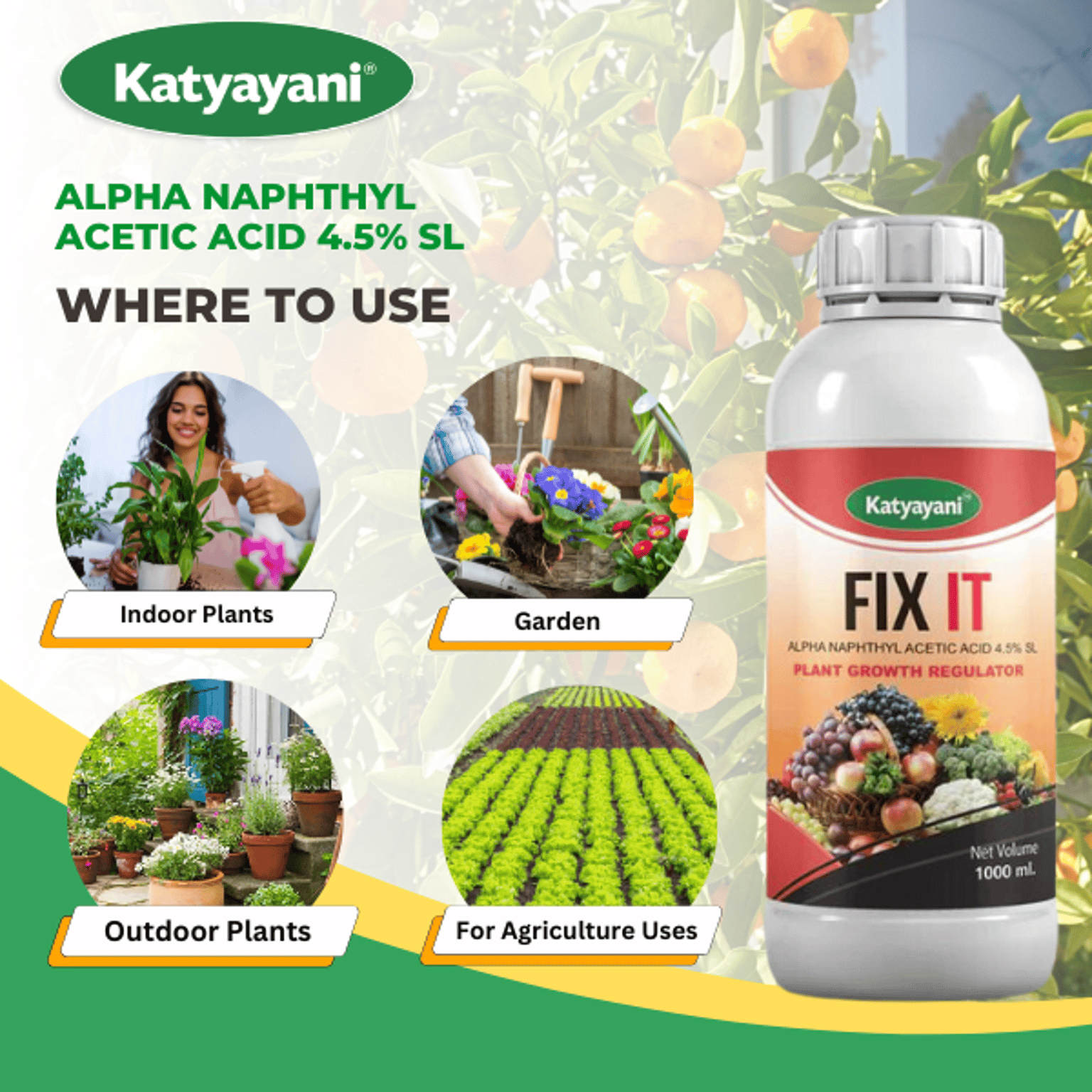 Katyayani Fix It Alpha Naphthyl Acetic Acid 4.5% SL Plant Growth Regulator