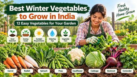 Best winter vegetables to grow in India including carrot, radish, spinach, peas and cauliflower