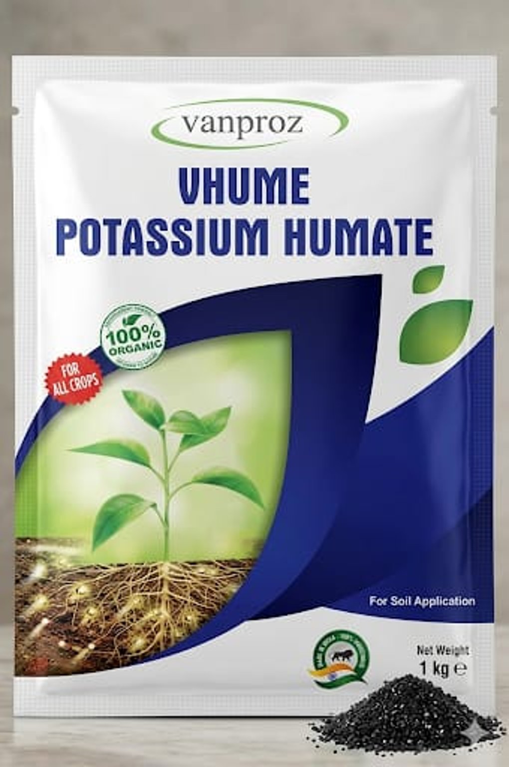 Vanproz V Hume Super Potassium Humate 98% Organic Fertilizer 25 KG Bag