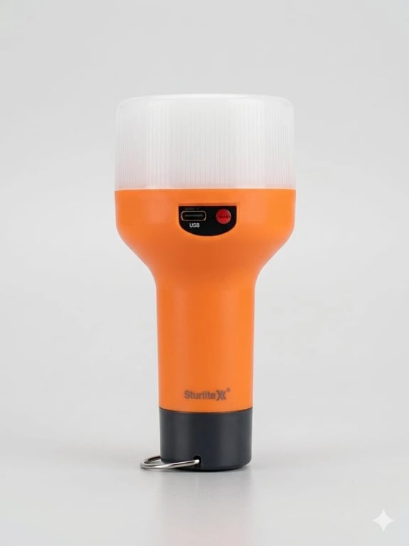 9W Portable Emergency Torch Light | LED Bulb, B22 Base | Up to 6 Hours Backup, Type-C & AC Charging, Lithium-Ion Battery, Includes Hanging Hook (Grey) | Cool Day Light, 41 year gerentty
