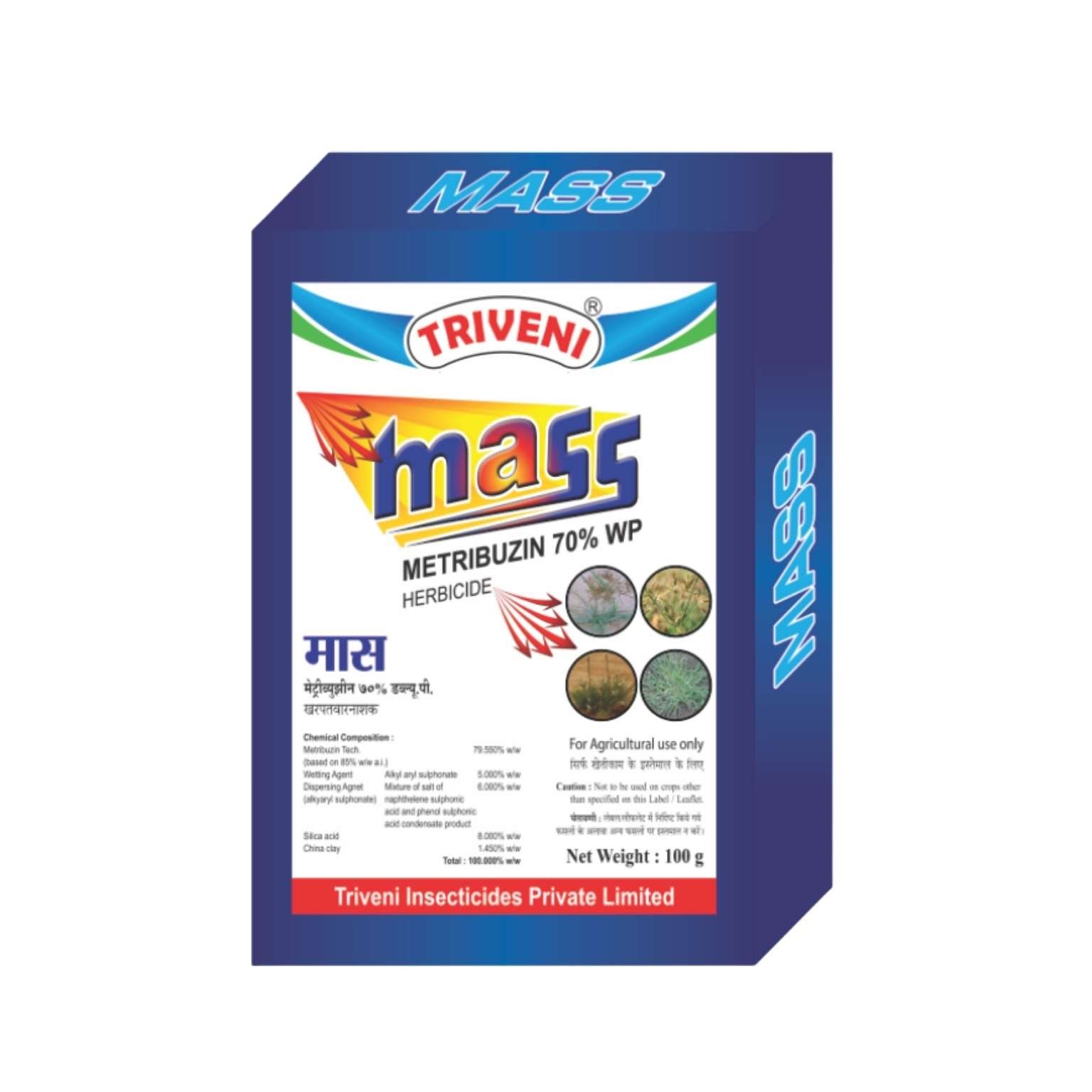 Triveni Mass 70% Metribuzin 70% WP  Herbicide 100GM