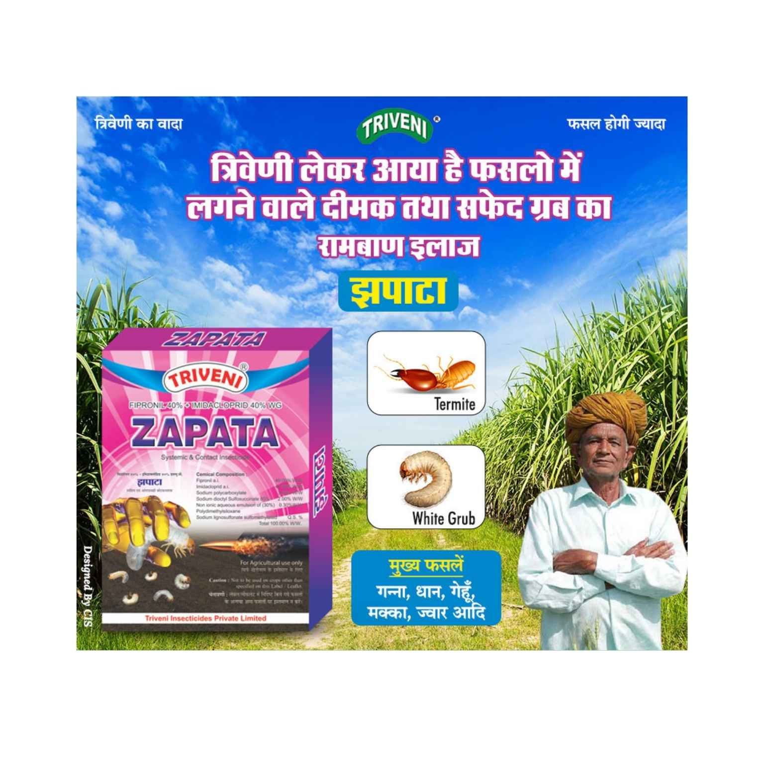 Triveni Zapata Fipronil 40% + Imidacloprid 40% WG Insecticide