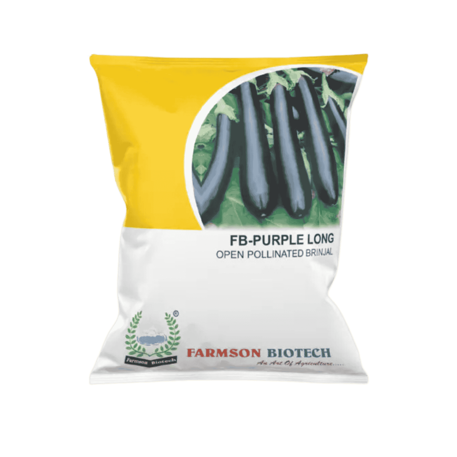 Farmson Biotech FB PURPLE LONG OPV Brinjal Eggplant Seeds 50GM