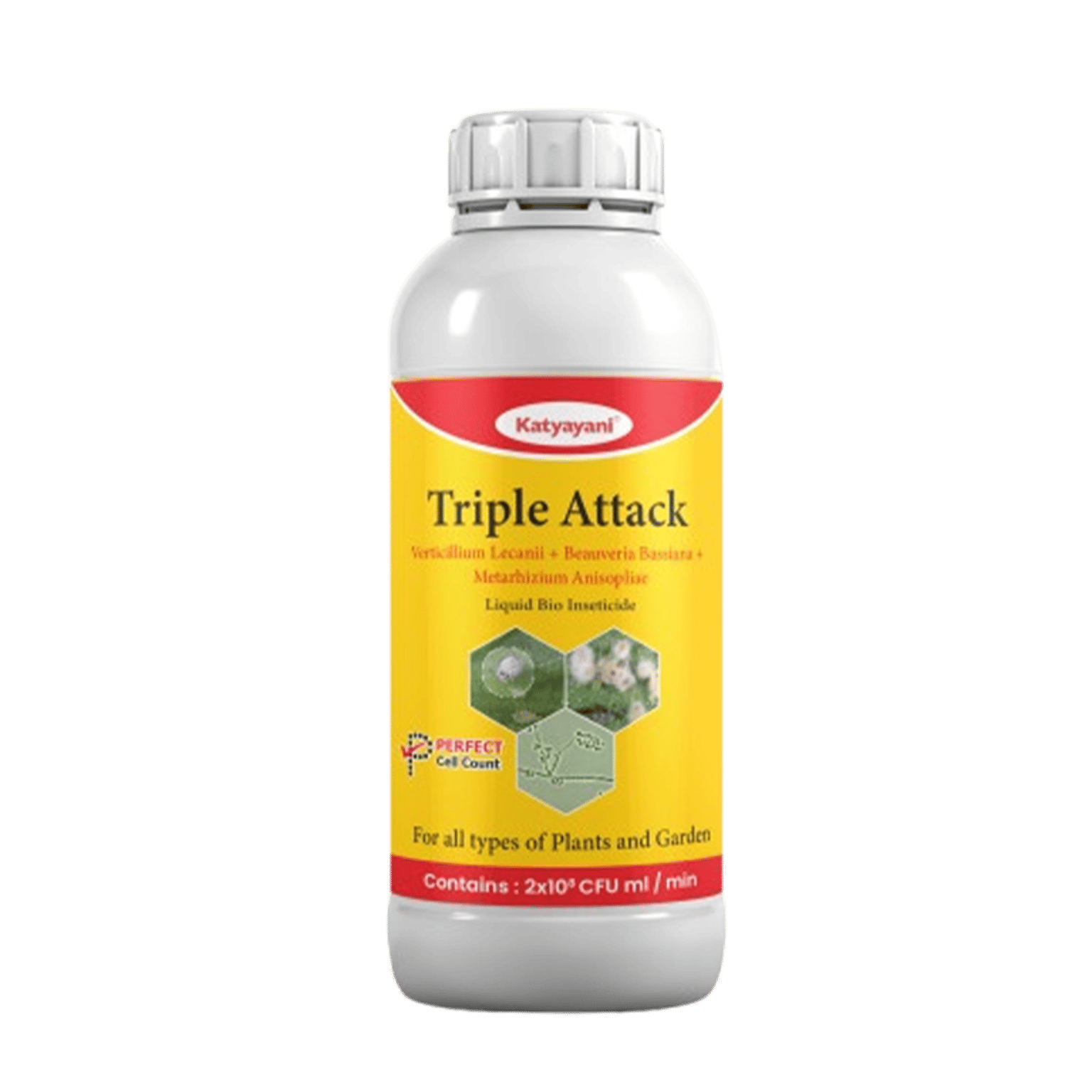 KATYAYANI TRIPLE ATTACK | VERTICILLIUM LECANII + BEAUVERIA BASSIANA + METARHIZIUM ANISOPLIAE | BIO PESTICIDE Liquid