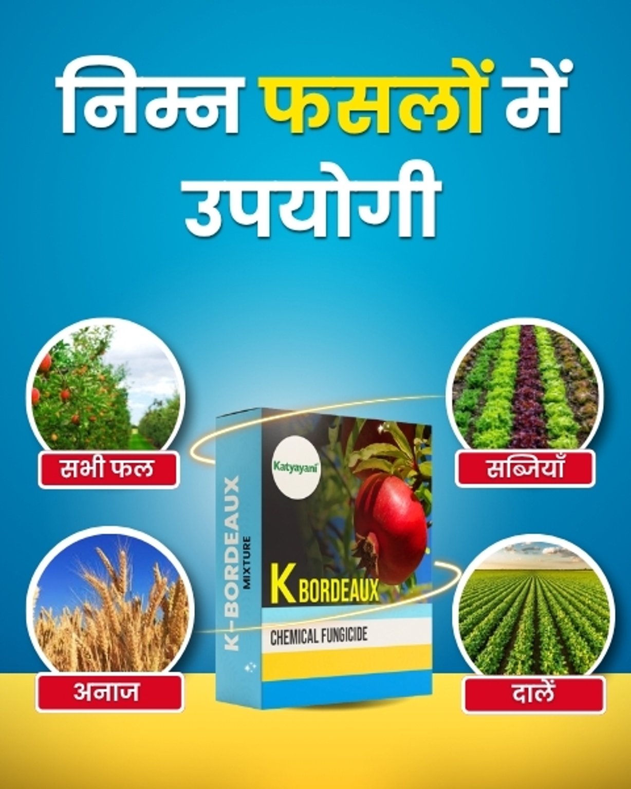 KATYAYANI BORDEAUX MIXTURE COPPER SULPHATE 3.0% +CALCIUM HYDROXIDE 0.6% CHEMICAL FUNGICIDE