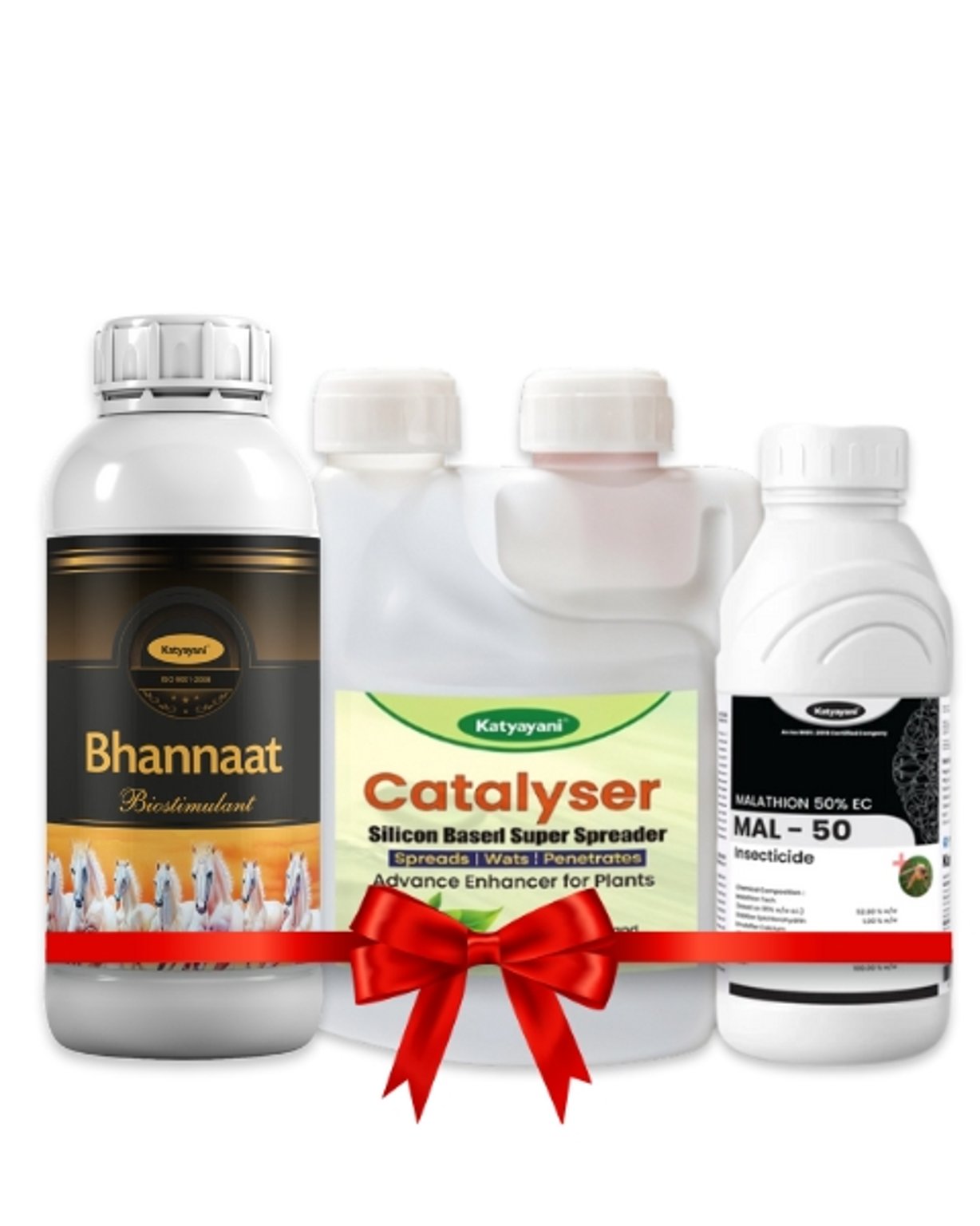 Katyayani Fruit Fly Control Combo  Comprehensive Crop Protection & Growth Solution  Pest Management & Plant Health Booster 250 ml Mal 50 + 250 ml Bhannat + 100 ml Catalyser