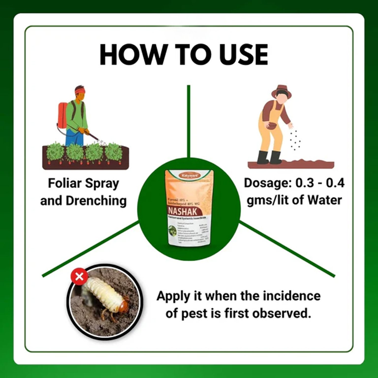 Nashak Chemical Insecticide | Fipronil 40% + Imidacloprid 40% WG | Katyayani