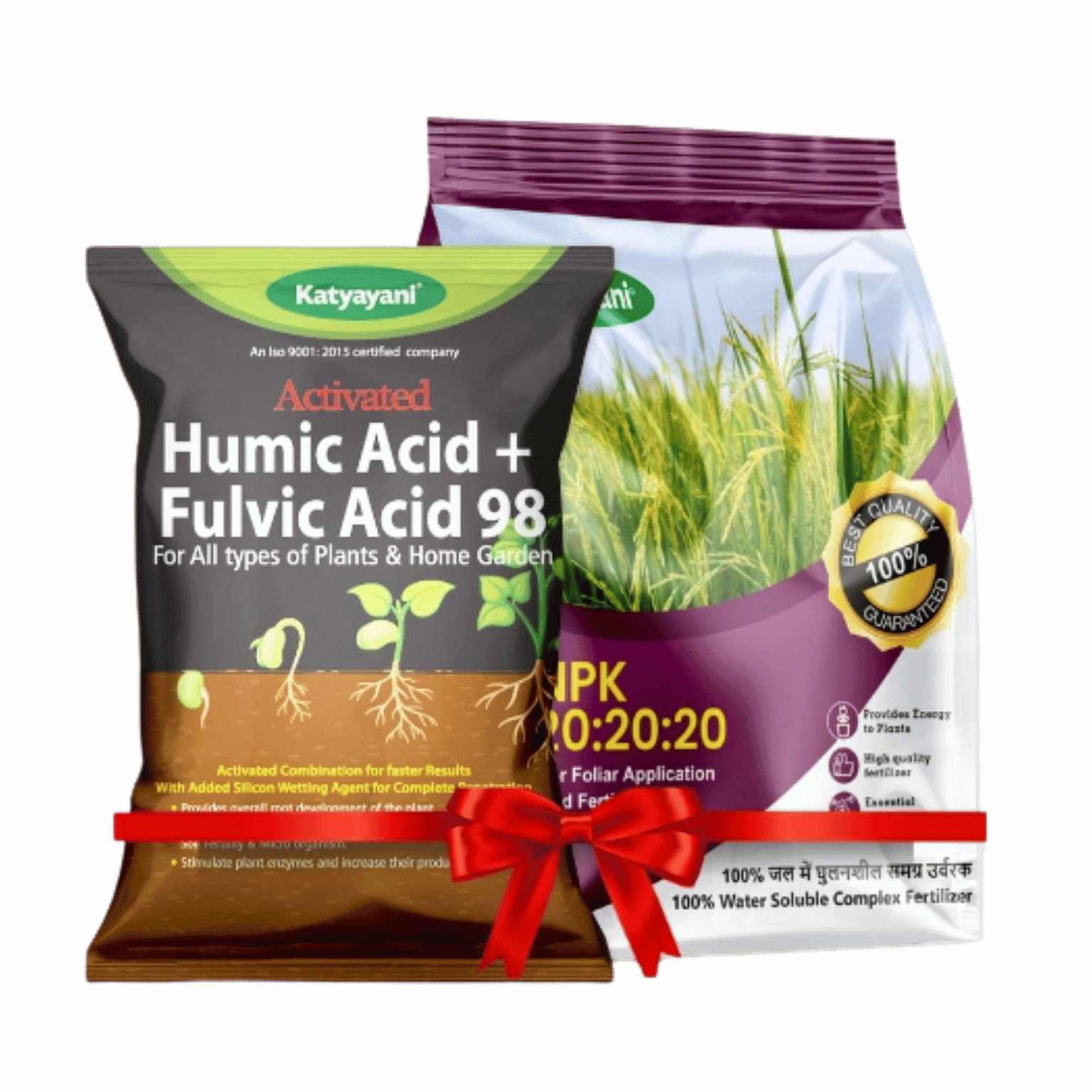 Katyayani Organics Growth Enhancer Combo NPK 20 20 20 1 KG + Humic and Fulvic Acid 98 Fertilizer 800 GM