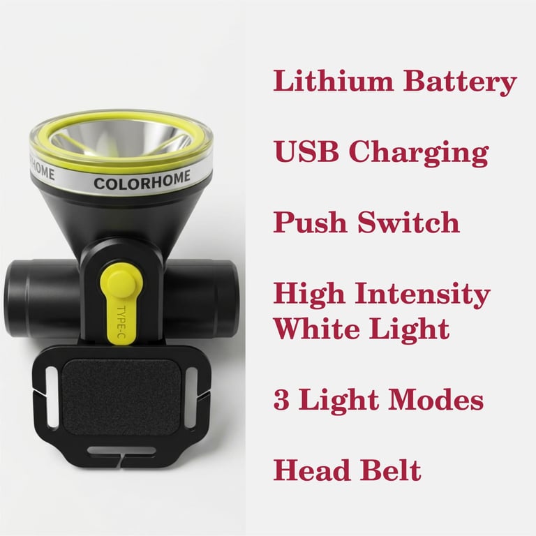 3W Rechargeable LED Headlamp with 400m Range and 3 Lighting Modes