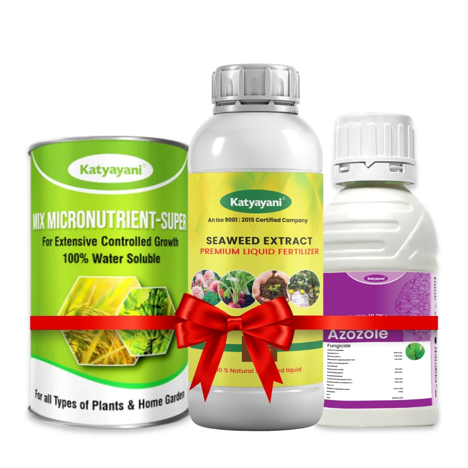 Katyayani Gram Protection + Growth Combo  Strengthen, Nourish & Protect Your Crops Seaweed 250 ml + Mix Micro 100 gm + Azozole 250 ml