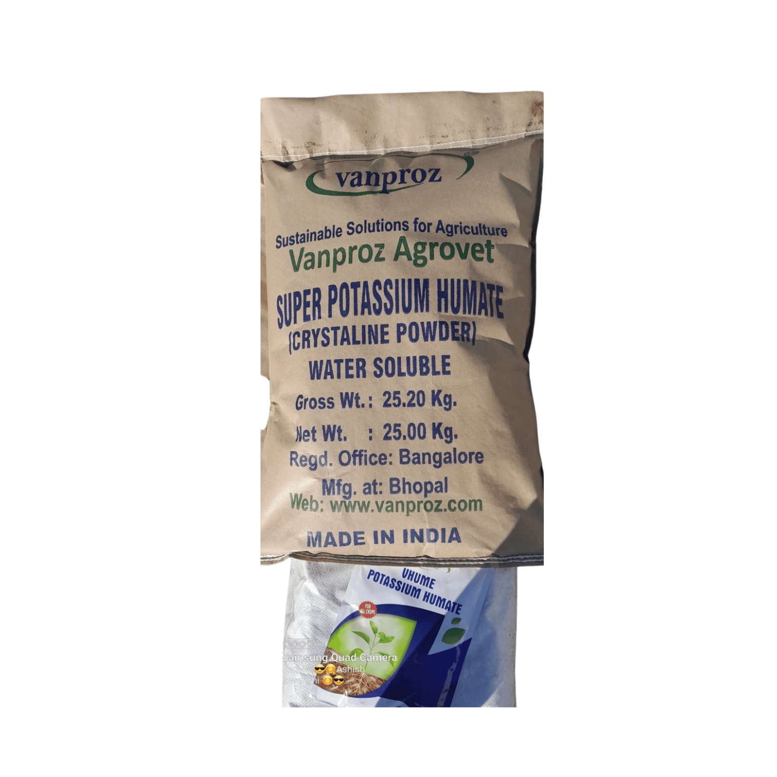 Vanproz V Hume Super Potassium Humate 98% Organic Fertilizer 25 KG Bag