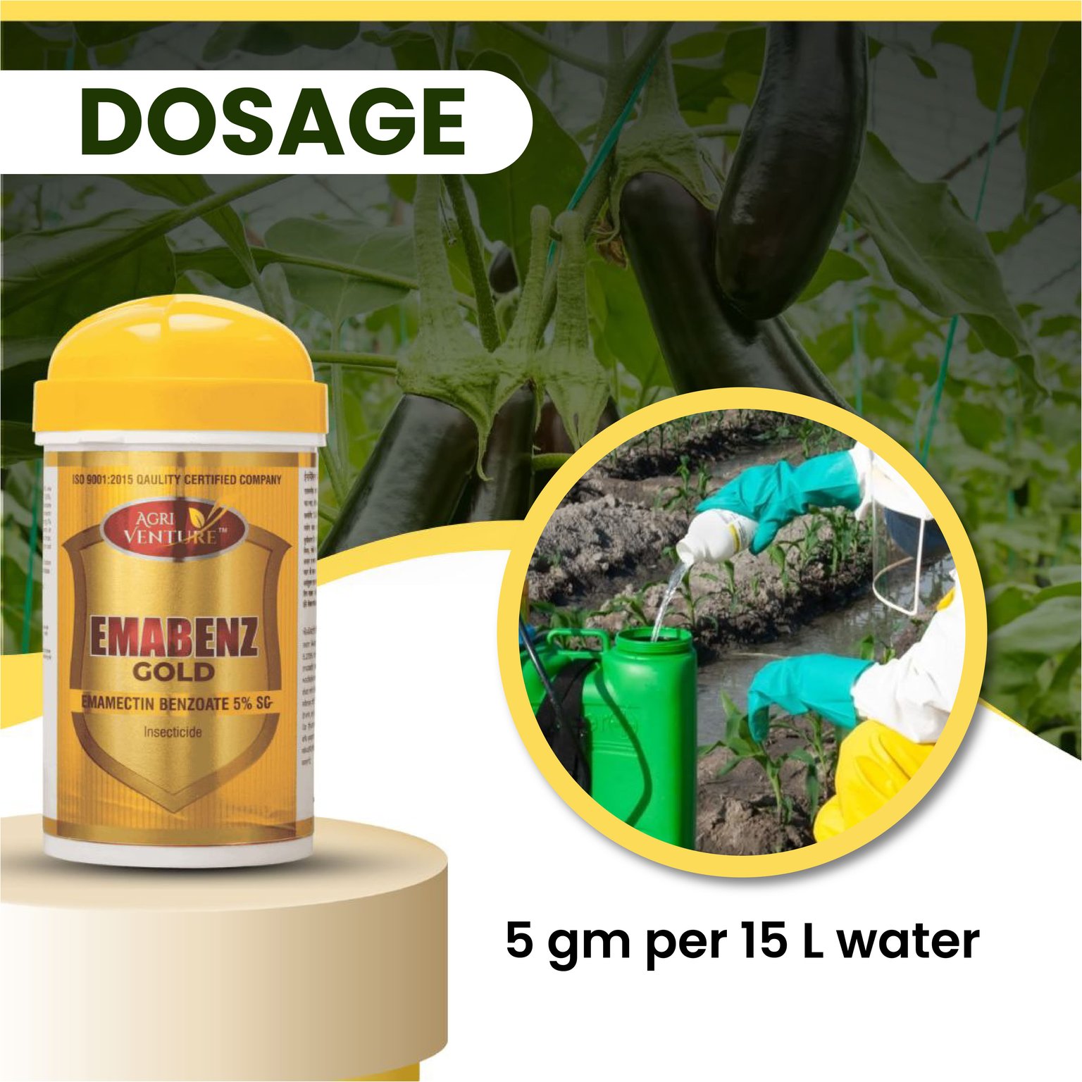 Agri Venture Emabenz Gold Emamectin Benzoate 5% SG Chemical Insecticide