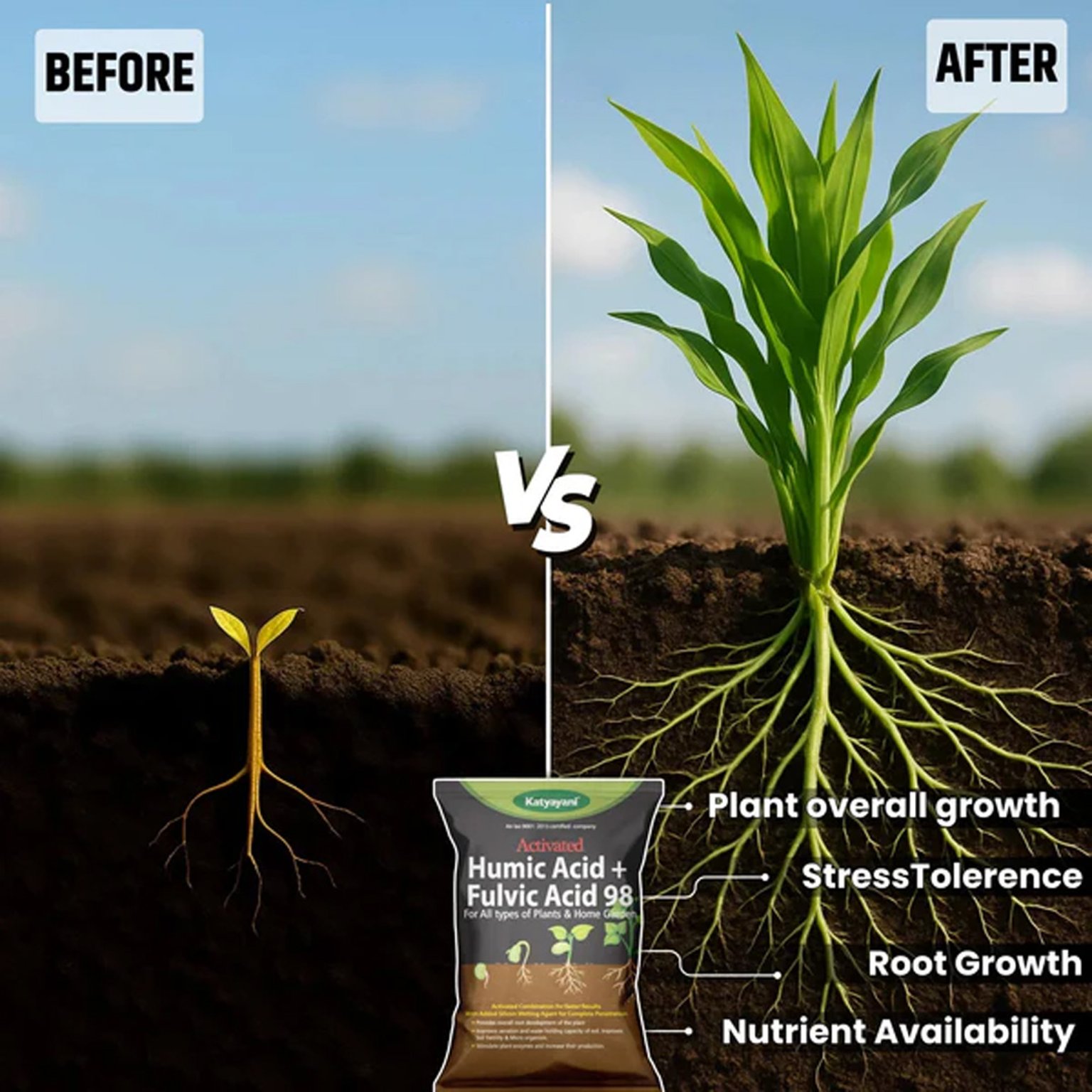 Katyayani Activated Humic Acid + Fulvic Acid 98 Fertilizer