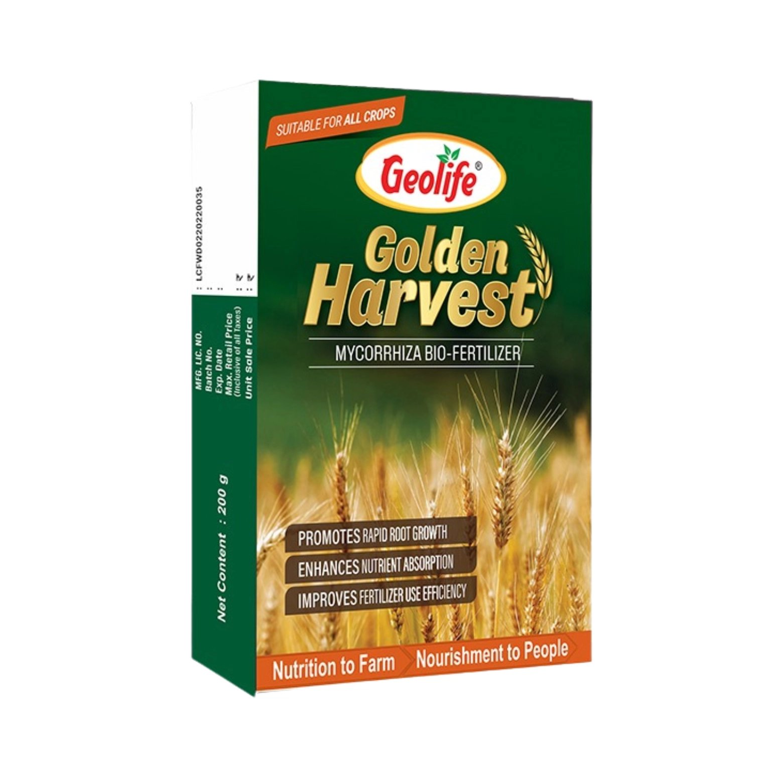 Geolife Golden Harvest Mycorrhizal Bio Fertilizer 200 GM