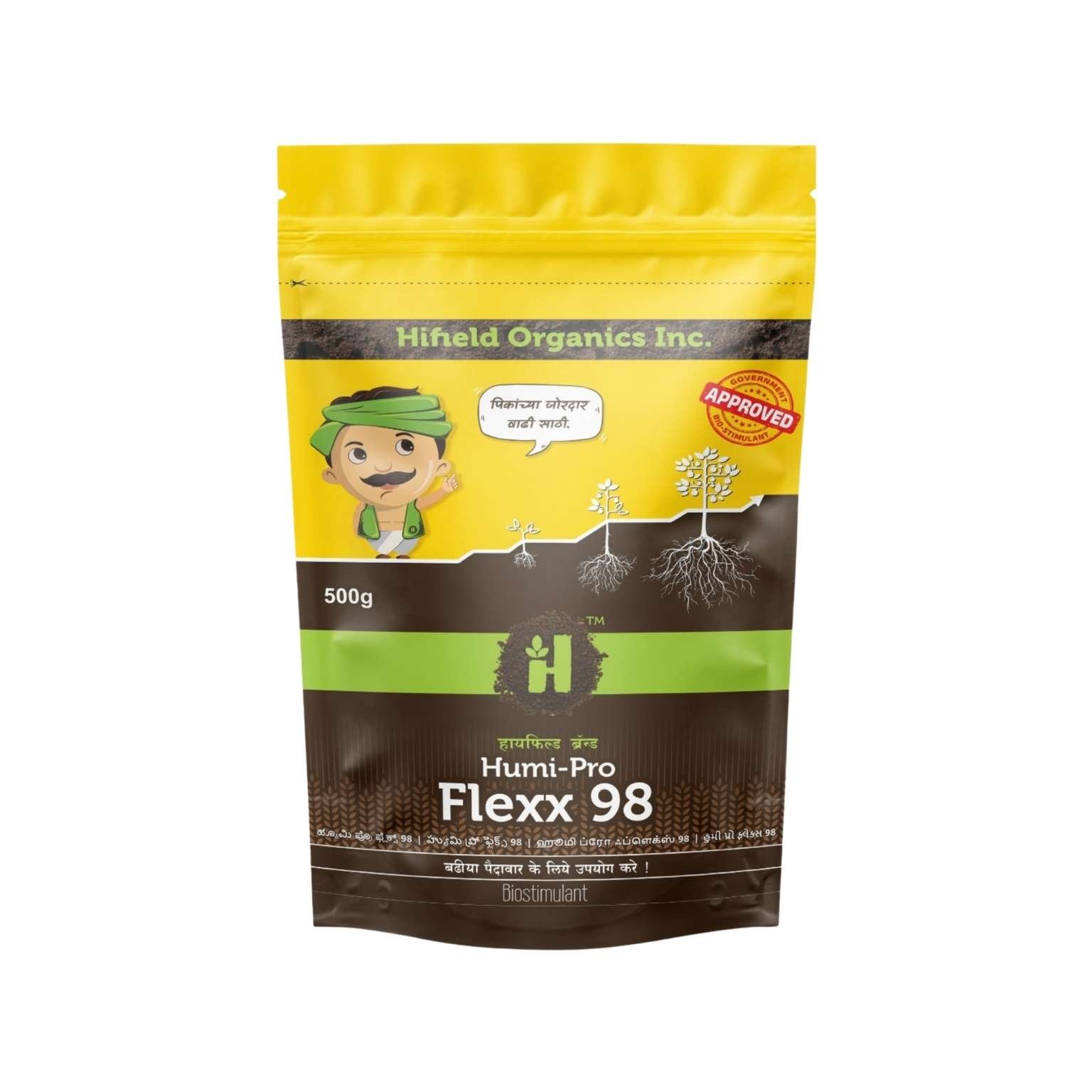 Hifield Organic Humi Pro Flexx 98 WSF Fulvic 10% + Humic 51% Beet Shiny Crystal Granule Biostimulants