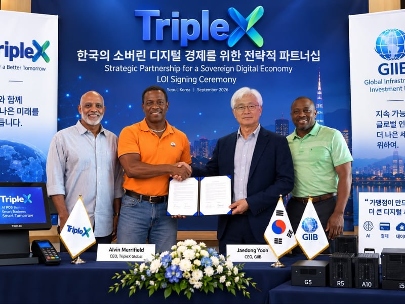 TripleX Global과 GIIB Sovereign Fund Management, 대한민국 온디바이스 AI 및 POS 단말기를 결합한 분산형 소버린 데이터 노드 구축한다