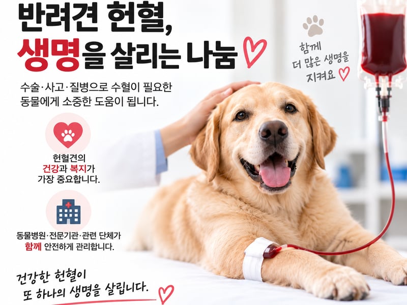 [김종우 칼럼] 반려동물산업 에세이_108 한 번의 헌혈, 또 하나의 생명을 지킵니다