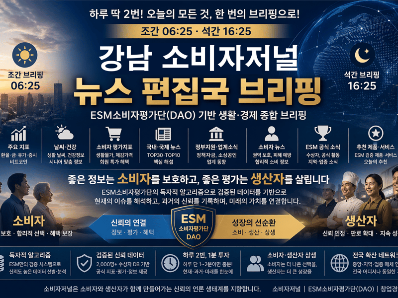 소비자저널, ESM소비자평가단 기반 ‘조간·석간 생활 뉴스 브리핑’ 본격 출시 운영