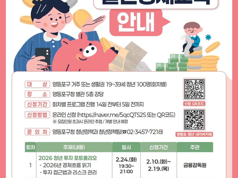 “청년의 건강한 투자 돕는다”… 영등포구, ‘2026년 실전경제교육’ 추진