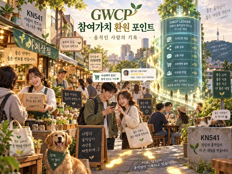 [정차조 특별 칼럼] KN541 용어 칼럼 6차, GWCP 참여가치 환원 포인트, 움직인 사람의 흔적을 남기는 장부