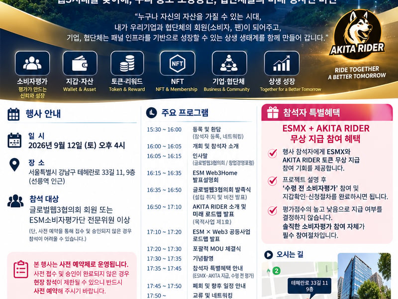 글로벌웹3협의회 출범 및 ESM MOU 및 로드맵 발표