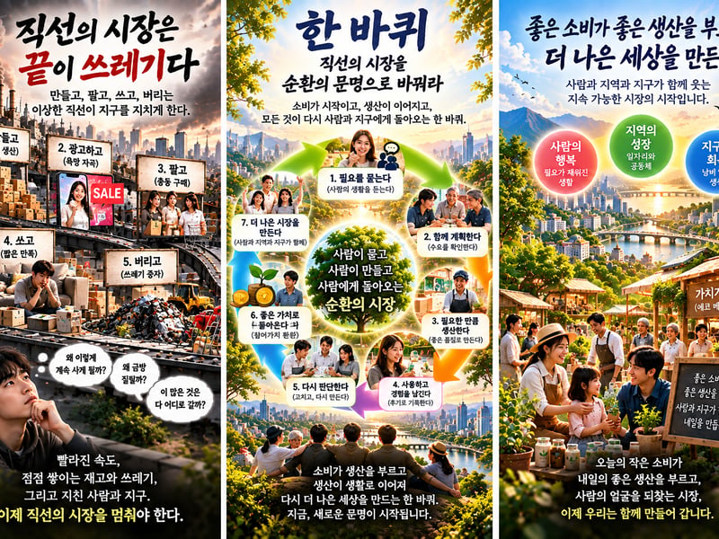 [정차조 칼럼] 출판 책 중심 테마 100선_제9 테마, 한 바퀴, 직선의 시장을 순환의 문명으로 바꿔라