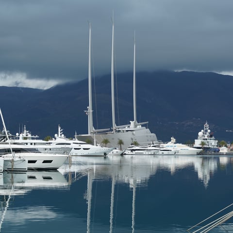 Yachts in the port