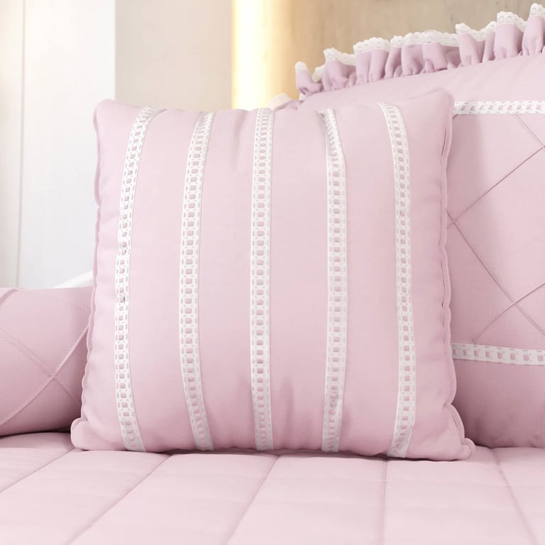 Almofada Listras Branco Clássico 38cm