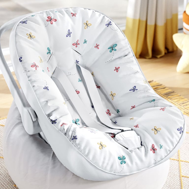 Capa de Carrinho com Protetor de Cinto Borboletas