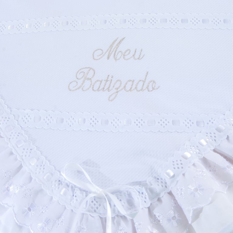 Manta Meu Batizado Branca 86cm — vista alternativa