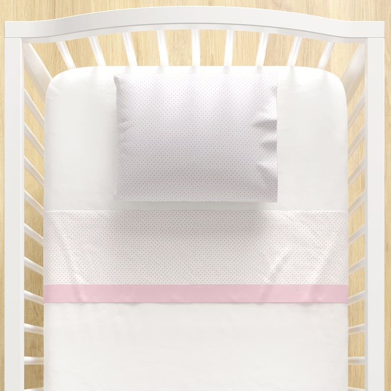 Jogo de Lençol Berço Poá Luxo Rosa 3 peças