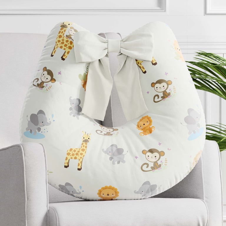 Almofada Amamentação Animais da Selva Baby Rosa — vista alternativa